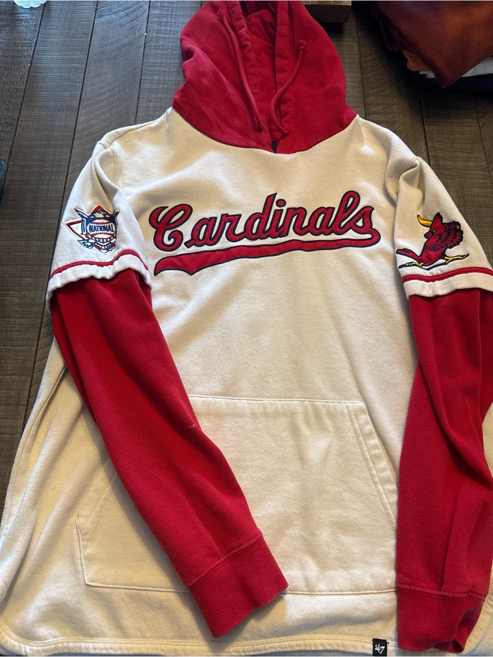 St. Louis Cardinals Baseball Red and White Pullover Hoodie